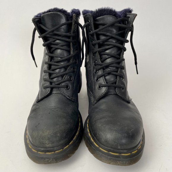 Dr. Martens 1460 Serena Women's Faux Fur Lined Lace Up Boots, Black, Size 6 - Picture 2 of 9